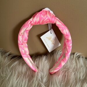 {Lilly Pulitzer} Slim Knotted Headband in Rousseau Pink Tulip To Tango - NWT